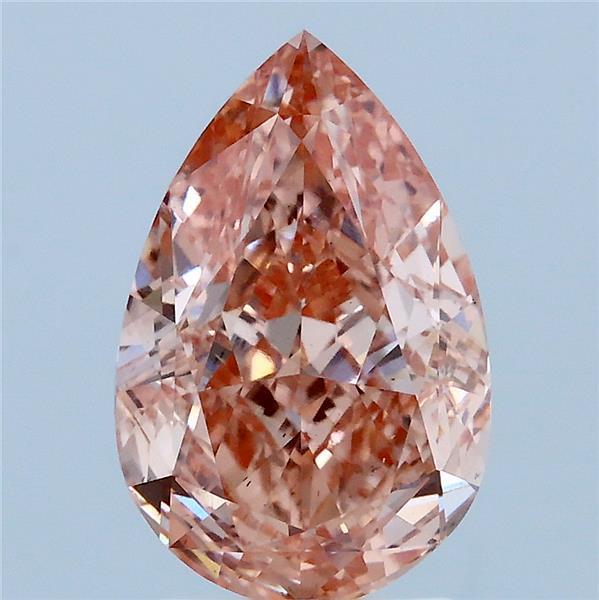 3.12 Carat Pear Lab Grown Diamond, Fancy Vivid Pink Color, VS1 Clarity