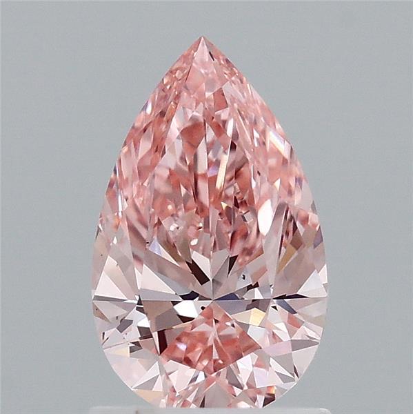1.18 Carat Pear Lab Grown Diamond, Fancy Vivid Pink Color, VS2 Clarity