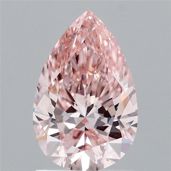 1.40 Carat Pear Lab Grown Diamond, Fancy Intense Pink Color, VS1 Clarity