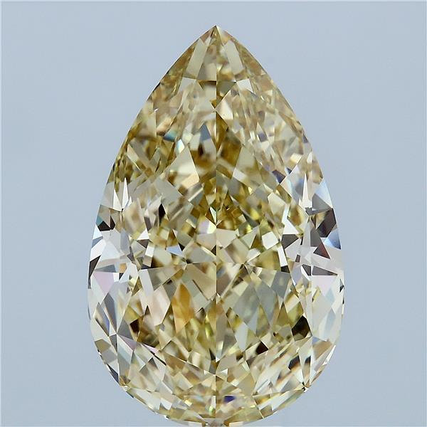 10.05 Carat Pear Lab Grown Diamond, Fancy Light Yellow Color, VVS2 Clarity
