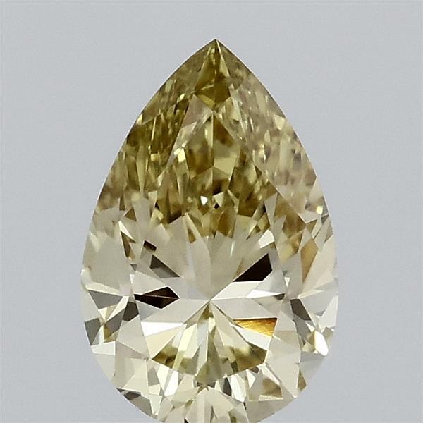 0.79 Carat Pear Lab Grown Diamond, Fancy Yellow Color, VS1 Clarity