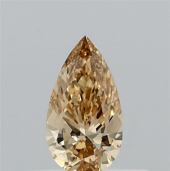 0.31 Carat Pear Lab Grown Diamond, Fancy Intense Yellow Color, VS1 Clarity