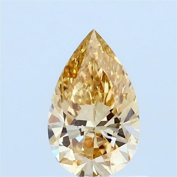 0.50 Carat Pear Lab Grown Diamond, Fancy Intense Brownish Yellow Color, VVS2 Clarity