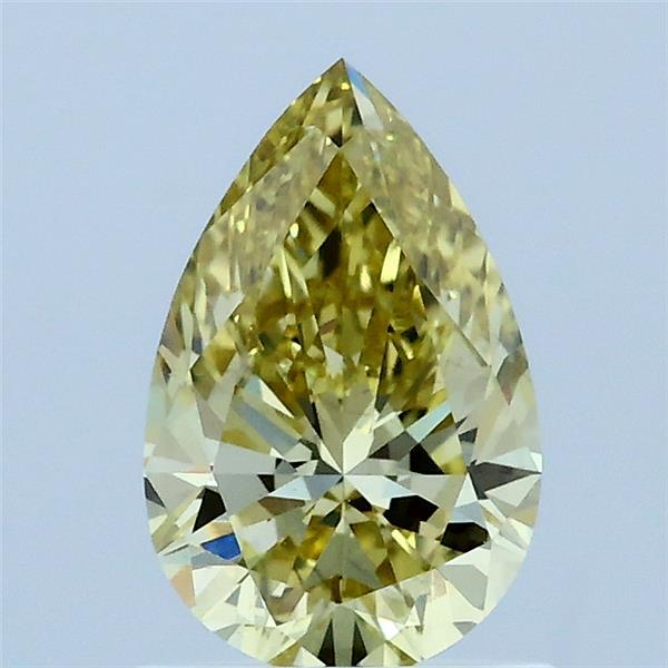 1.00 Carat Pear Lab Grown Diamond, Fancy Intense Yellow Color, VS2 Clarity