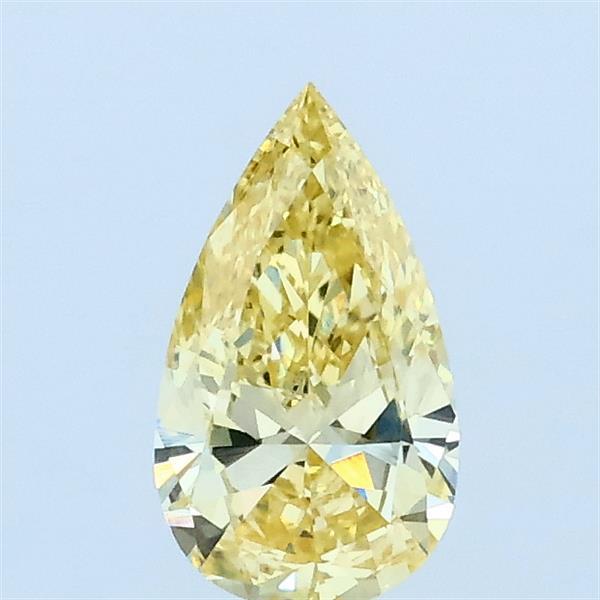 0.47 Carat Pear Lab Grown Diamond, Fancy Intense Yellow Color, VVS2 Clarity