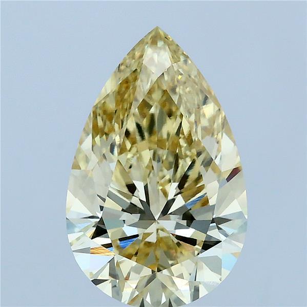 3.02 Carat Pear Lab Grown Diamond, Fancy Intense Yellow Color, VVS1 Clarity