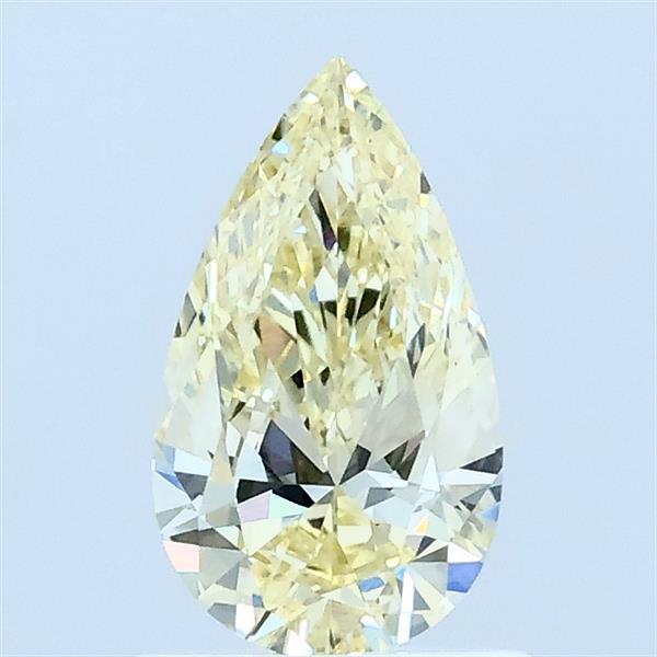 0.66 Carat Pear Lab Grown Diamond, Fancy Light Yellow Color, VVS2 Clarity