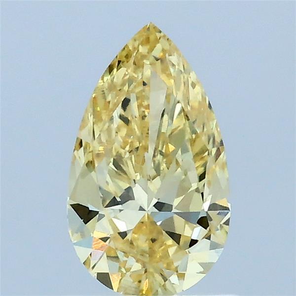 0.78 Carat Pear Lab Grown Diamond, Fancy Intense Yellow Color, VVS2 Clarity