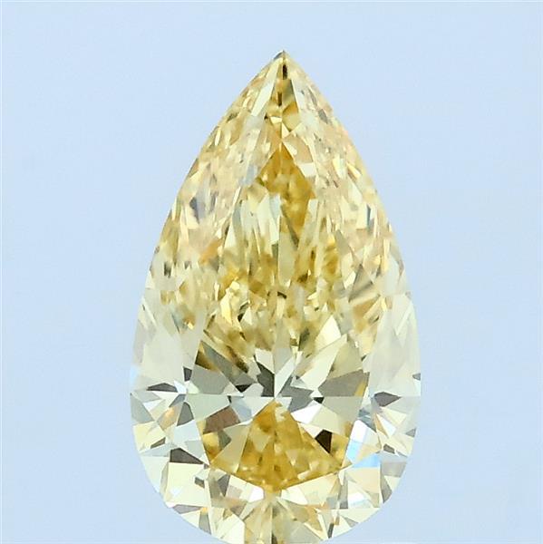 1.08 Carat Pear Lab Grown Diamond, Fancy Intense Yellow Color, VVS2 Clarity