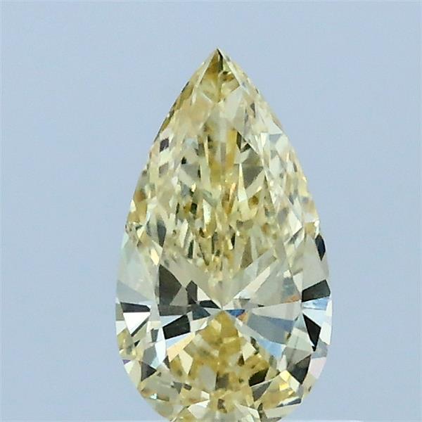 0.51 Carat Pear Lab Grown Diamond, Fancy Yellow Color, VVS2 Clarity