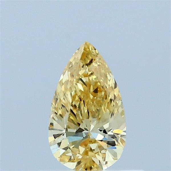0.34 Carat Pear Lab Grown Diamond, Fancy Intense Yellow Color, VVS2 Clarity
