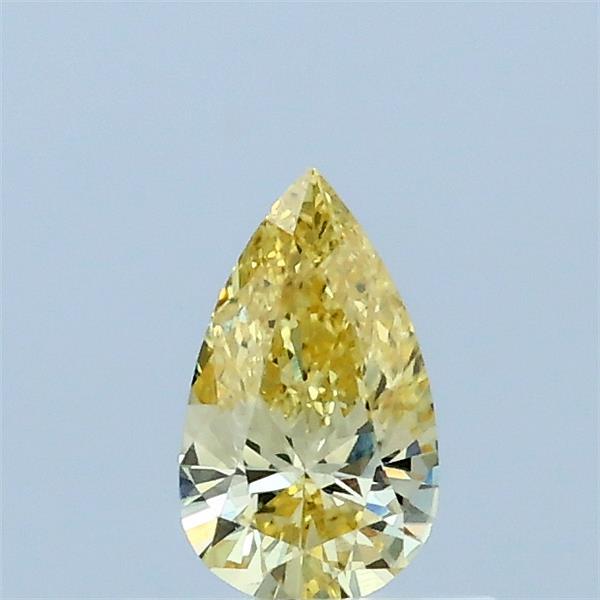 0.31 Carat Pear Lab Grown Diamond, Fancy Intense Yellow Color, VVS2 Clarity