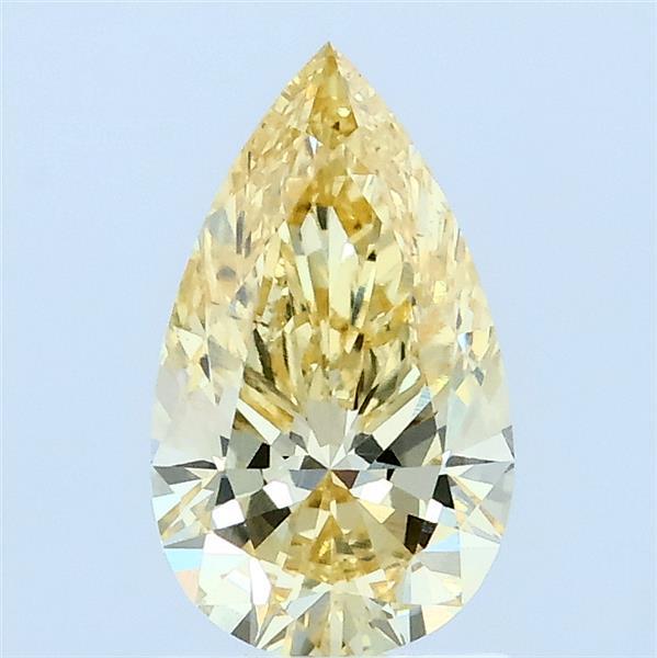 1.02 Carat Pear Lab Grown Diamond, Fancy Yellow Color, VS1 Clarity