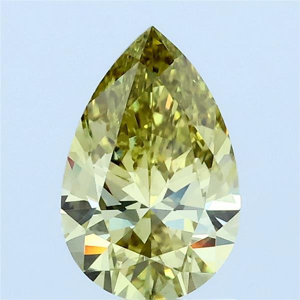 1.01 Carat Pear Lab Grown Diamond, Fancy Intense Yellow Color, VS1 Clarity