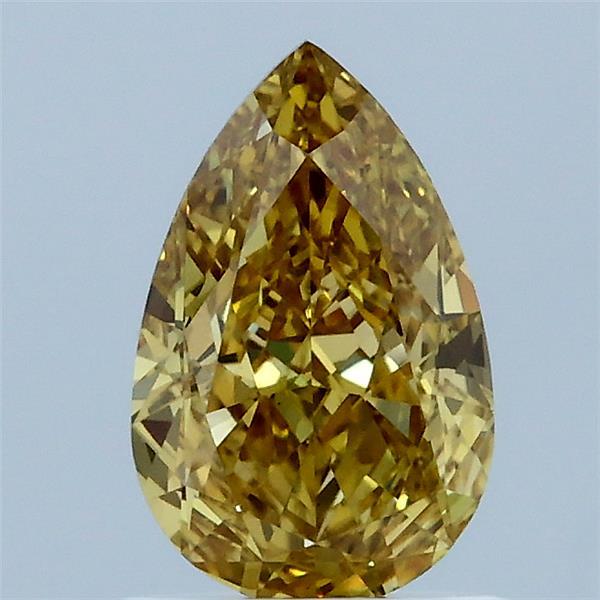 1.13 Carat Pear Lab Grown Diamond, Fancy Intense Yellow Color, VS1 Clarity