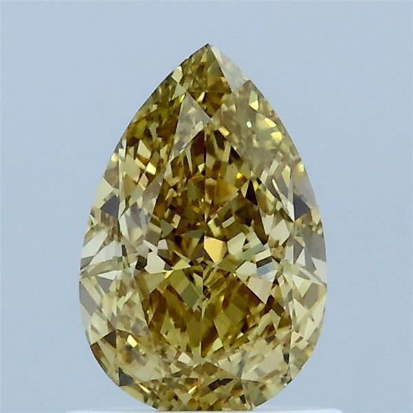 1.04 Carat Pear Lab Grown Diamond, Fancy Intense Yellow Color, VS1 Clarity