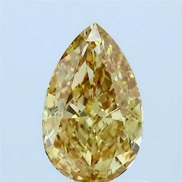 1.01 Carat Pear Lab Grown Diamond, Fancy Yellow Color, VS1 Clarity