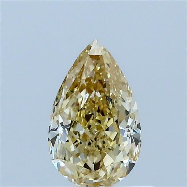 0.58 Carat Pear Lab Grown Diamond, Fancy Yellow Color, VS1 Clarity