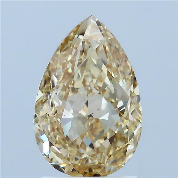 2.04 Carat Pear Lab Grown Diamond, Fancy Light Yellow Color, VS1 Clarity