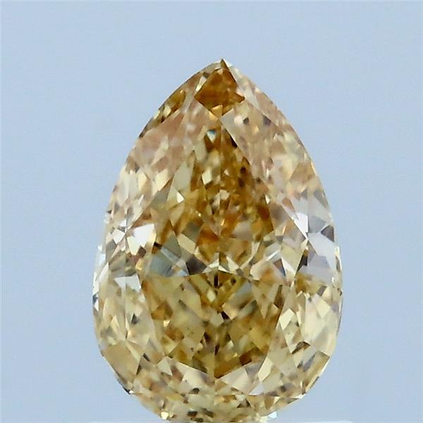 1.11 Carat Pear Lab Grown Diamond, Fancy Intense Brownish Yellow Color, VS1 Clarity