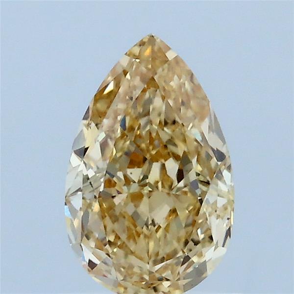 1.05 Carat Pear Lab Grown Diamond, Fancy Intense Brownish Yellow Color, VS1 Clarity