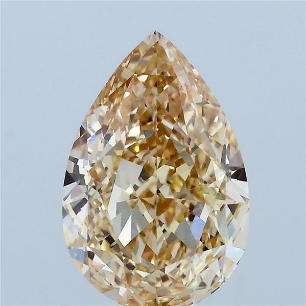 3.00 Carat Pear Lab Grown Diamond, Fancy Light Brownish Yellow Color, VS1 Clarity