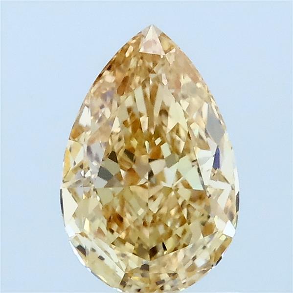 1.01 Carat Pear Lab Grown Diamond, Fancy Yellow Color, VVS2 Clarity