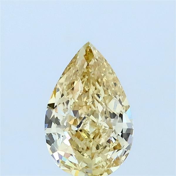 0.53 Carat Pear Lab Grown Diamond, Fancy Yellow Color, VVS2 Clarity