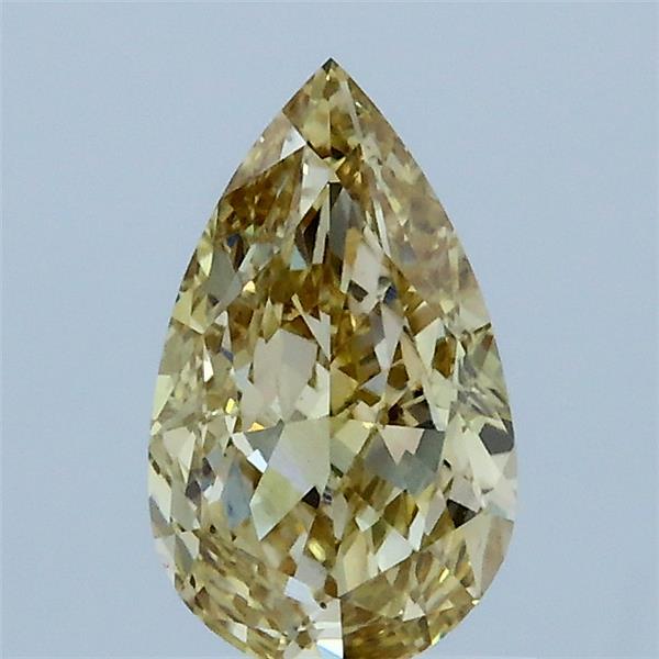 1.02 Carat Pear Lab Grown Diamond, Fancy Yellow Color, VS1 Clarity