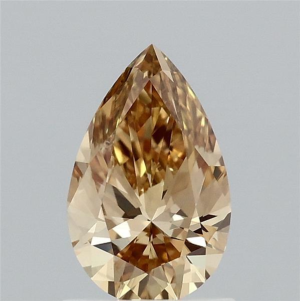 1.02 Carat Pear Lab Grown Diamond, Fancy Intense Yellow Color, VVS2 Clarity