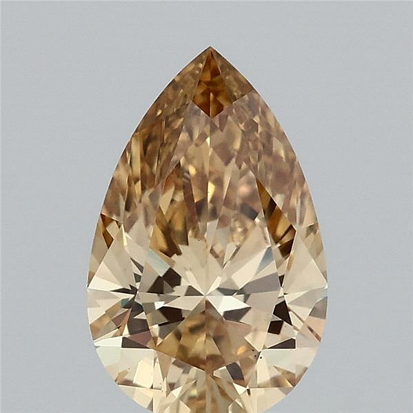 1.52 Carat Pear Lab Grown Diamond, Fancy Intense Yellow Color, VS1 Clarity