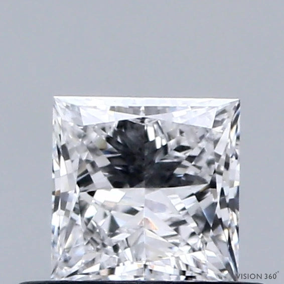0.53 Carat Princess Lab Grown Diamond, Very Good Polish, D Color, VVS2 Clarity