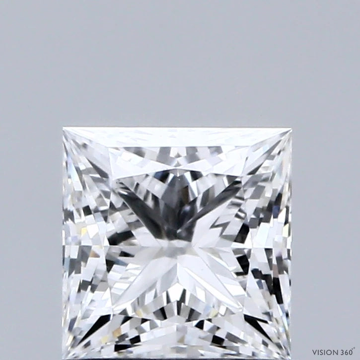1.04 Carat Princess Lab Grown Diamond, Excellent Polish, D Color, VS1 Clarity