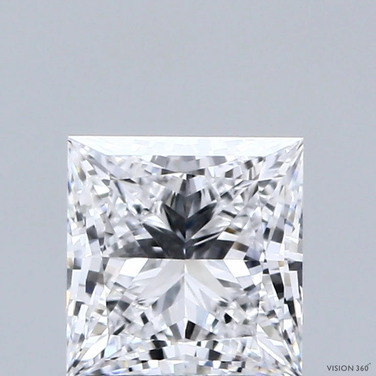 1.05 Carat Princess Lab Grown Diamond, Excellent Polish, D Color, VVS1 Clarity