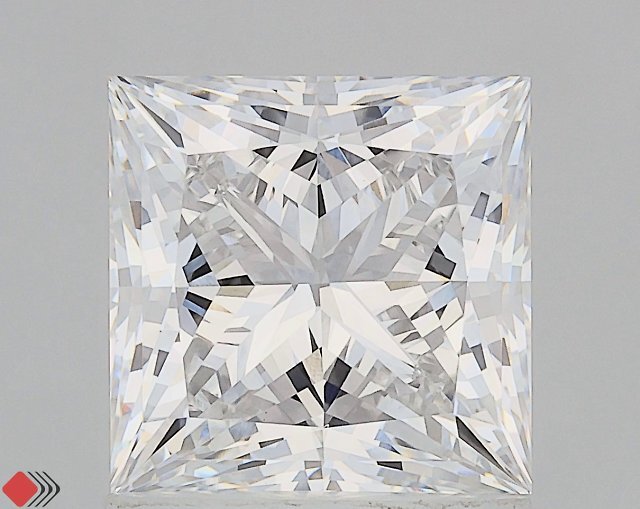 1.50 Carat Princess Lab Grown Diamond, Excellent Polish, F Color, VVS2 Clarity
