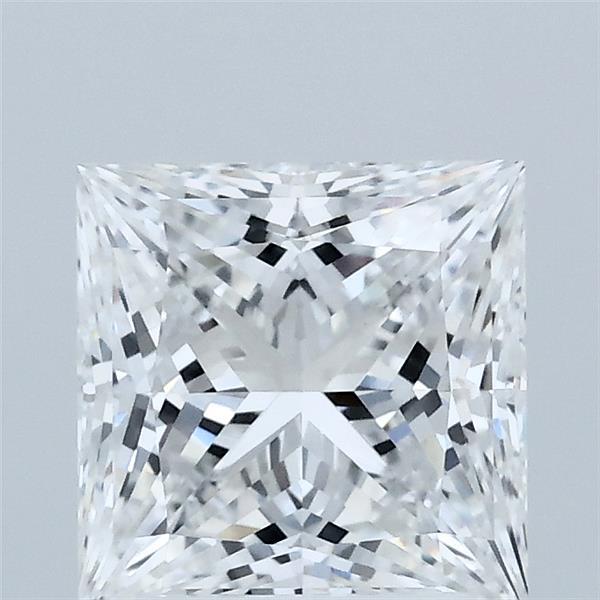 2.02 Carat Princess Lab Grown Diamond, Excellent Polish, D Color, VVS2 Clarity