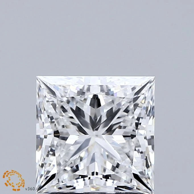 2.03 Carat Princess Lab Grown Diamond, Excellent Polish, D Color, VS1 Clarity