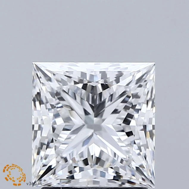 2.07 Carat Princess Lab Grown Diamond, Excellent Polish, D Color, VS1 Clarity