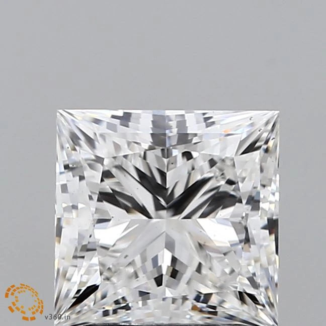 2.08 Carat Princess Lab Grown Diamond, Excellent Polish, E Color, VS2 Clarity