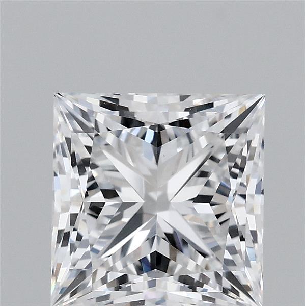 2.36 Carat Princess Lab Grown Diamond, Excellent Polish, D Color, VS1 Clarity