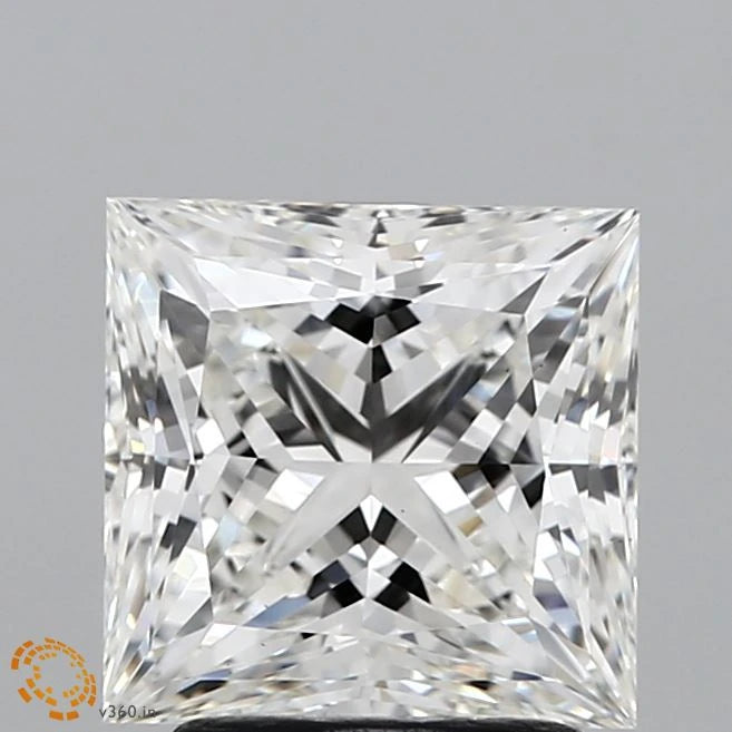 2.42 Carat Princess Lab Grown Diamond, Excellent Polish, F Color, VS1 Clarity