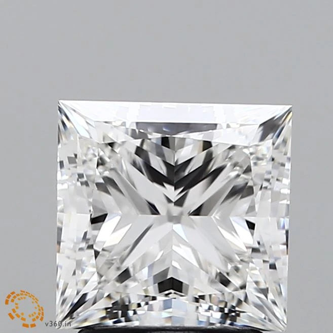 2.43 Carat Princess Lab Grown Diamond, Excellent Polish, G Color, VVS2 Clarity