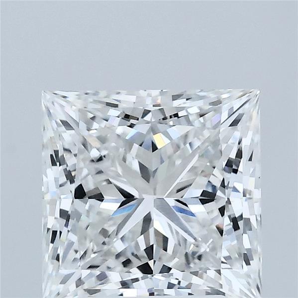 2.53 Carat Princess Lab Grown Diamond, Excellent Polish, D Color, VVS2 Clarity