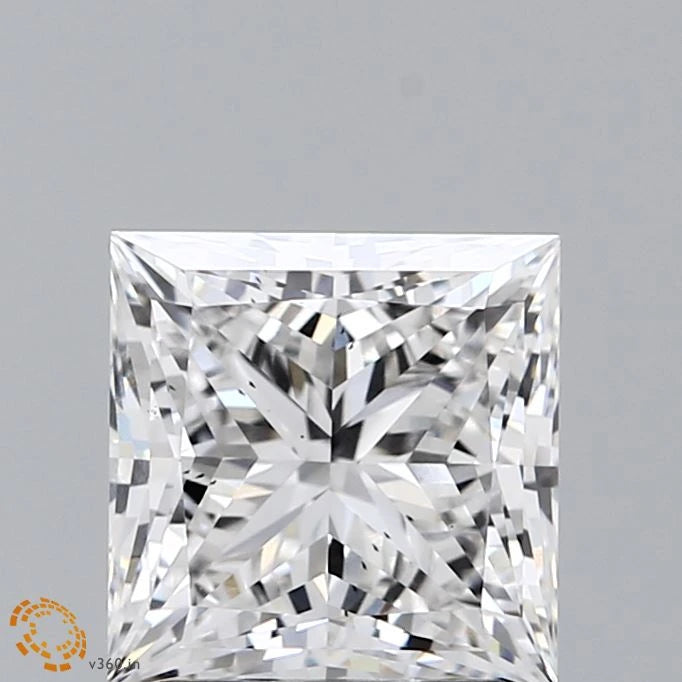 2.55 Carat Princess Lab Grown Diamond, Excellent Polish, E Color, VS2 Clarity