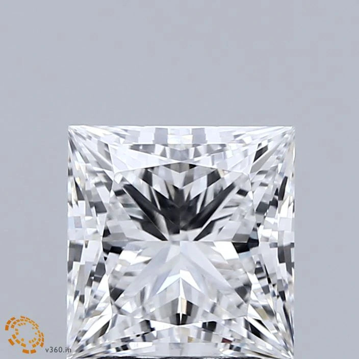 2.55 Carat Princess Lab Grown Diamond, Excellent Polish, E Color, VVS2 Clarity