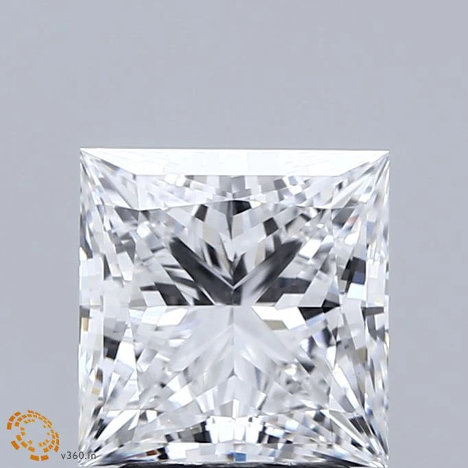2.57 Carat Princess Lab Grown Diamond, Excellent Polish, D Color, VS1 Clarity