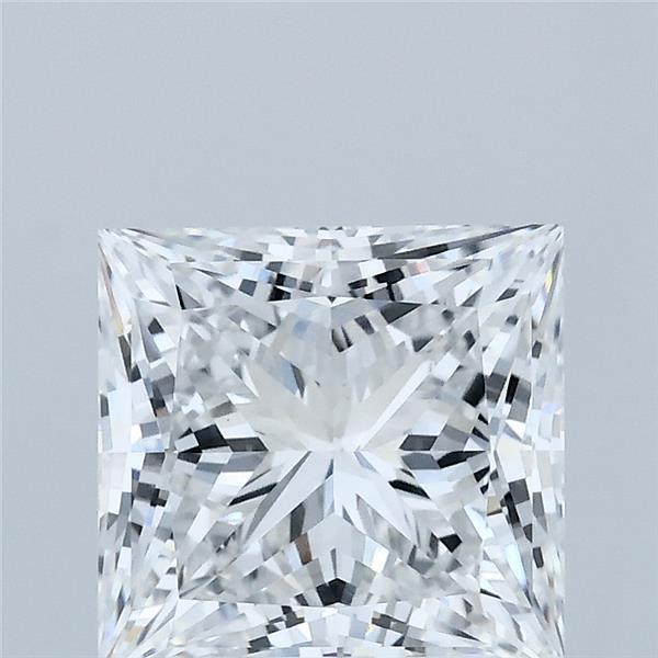 2.58 Carat Princess Lab Grown Diamond, Excellent Polish, D Color, VVS2 Clarity