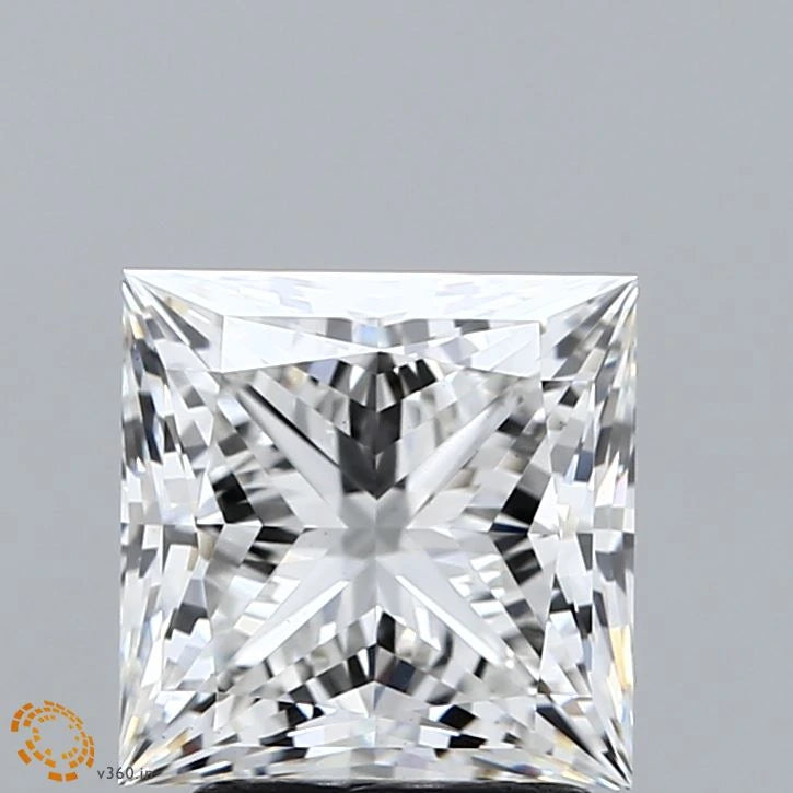 2.58 Carat Princess Lab Grown Diamond, Excellent Polish, F Color, VS1 Clarity