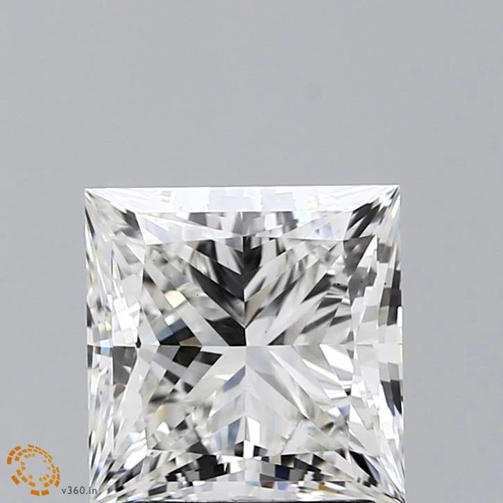 2.68 Carat Princess Lab Grown Diamond, Excellent Polish, F Color, VS1 Clarity