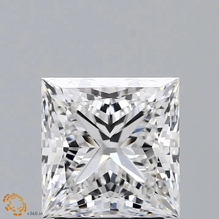 2.71 Carat Princess Lab Grown Diamond, Excellent Polish, F Color, VS1 Clarity